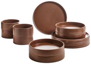 Набор посуды Braun Kyoto из 12 предметов на 4 персоны Novel, коричневый