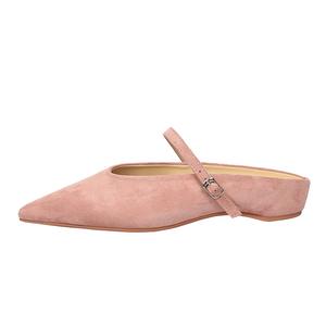 QITUMAUL Женские розовые тапочки с закрытым носком на резиновой подошве, устойчивой к истиранию [высота каблука 3,5 см], цвет Pink[Heel Height 3.5cm]