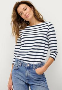 Топ Ellos Collection MIT RUNDHALSAUSSCHNITT , Weiß Blau Gestreift/White