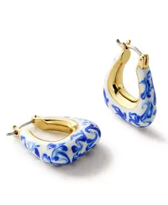 Эффектные серьги - мраморно-голубой дакота Ana Luisa, gold