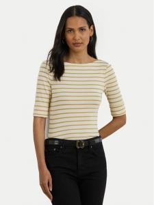 Блузка slim fit 200980044001 Lauren Ralph Lauren, бежевый