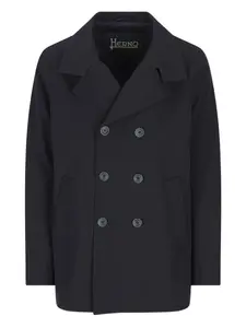 Двубортное пальто Herno, синий