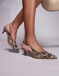 Туфли River Island на каблуке-лодочке со змеиным принтом