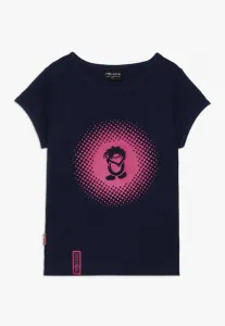Футболка с логотипом для девочек Trollkids, Navy/Magenta