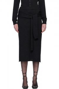 Lemaire Серая юбка миди с эффектом обманчивой перспективы