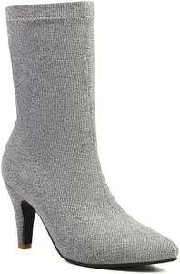 Модные женские ботильоны Joojaky с заостренным носком, на шпильке, однотонные, носочные, Grau