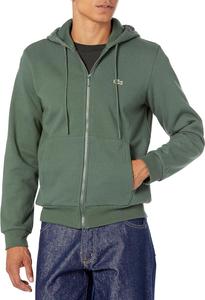 Lacoste мужская толстовка с длинным рукавом, однотонная, на молнии, Sequoia