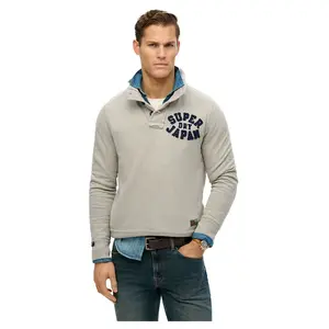 Толстовка Superdry Vintage Athletic Half Button, серый