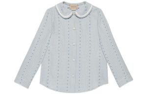 Детская рубашка Gucci, светло-голубой
