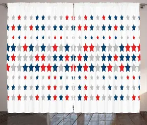 Памятная штора в деревенском стиле ABAKUHAUS с рисунком ритмичных звезд, универсальные ленточные шторы для гостиной с петлями и крючками, 280 x 225 см, цвет Яркий ночной синий Abakuhaus