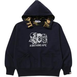 Двусторонняя хлопковая худи A BATHING APE, синий