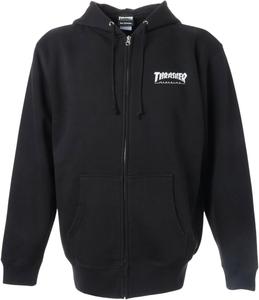 Мужская толстовка Thrasher TH96604 на молнии с капюшоном (логотип бренда), классическая модель, черный
