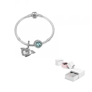 Pandora Набор браслетов из стерлингового серебра 925 пробы женский серебряный