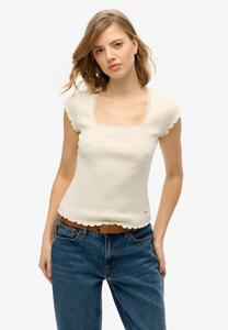 Футболка Superdry & Co ESSENTIAL SQUARE NECK SHORT SLEEVE, Off White/White