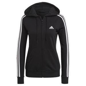Куртка с капюшоном и тремя полосками Essentials из френч терри ADIDAS, цвет blanco