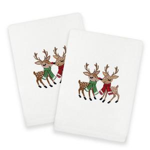 Linum Текстиль для дома Рождественские поцелуи Вышитые роскошные турецкие хлопковые полотенца для рук Linum Home Textiles, белый