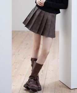 Мини-юбка из античной кожи в складку (в комплекте)