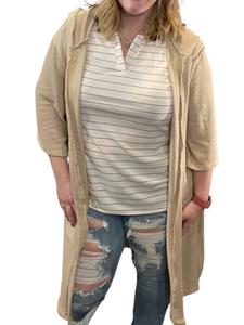 Кардиган с капюшоном и поясом в каменном цвете Blumin, цвет stone