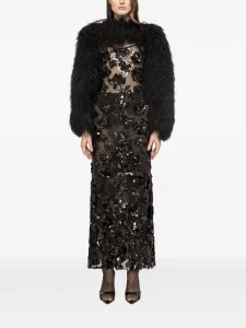 Длинное платье из тюля с пайетками Nissa, черный