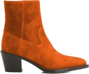 Женские ботильоны, заостренный носок, массивный каблук, боковая молния, стильные нарядные ботинки OAKUMSAS, Orange