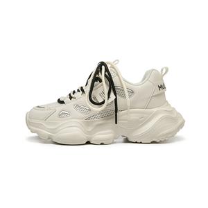 Нескользящие, износостойкие, легкие, низкие, массивные женские кроссовки Mulinsen, Beige