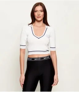 Блуза cropped fit Just Cavalli, экрю