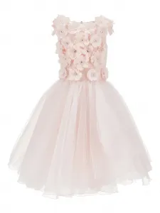 Платье с цветочной аппликацией Monnalisa, розовый