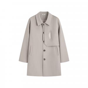 Тренч Unisex Lapel Moderate Others HUANQIU, хаки