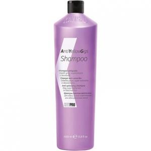 Kepro No Yellow Gigs Шампунь против желтизны для светлых, обесцвеченных и седых волос 1000мл, Kay Pro
