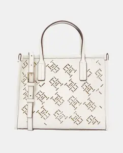 Мини-сумка тоут белого цвета с инициалами Tommy Hilfiger, белый