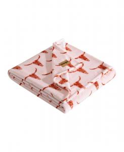 Плед из ультрамягкого плюшевого флиса с принтом, 50 x 70 дюймов Wrangler, Steer Head Orange