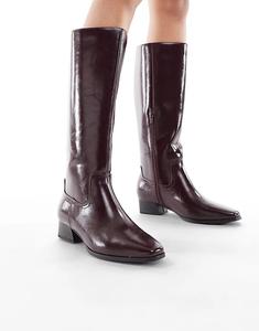 Изысканные ковбойские ботинки London Rebel Wide Fit Cassidy темно-вишневого цвета