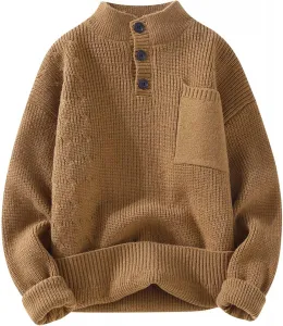 Зимний свитер Unisex с воротником-стойкой и длинными рукавами