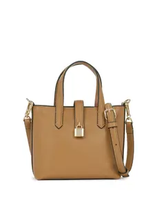 Мини-кожаная сумка-тоут KARL LAGERFELD, коричневый