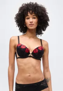 Бюстгальтер-Балконет с глубоким вырезом и подкладкой в виде розы в клетке Ann Summers, Black/Red