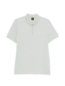 Поло с молнией Boss, серый