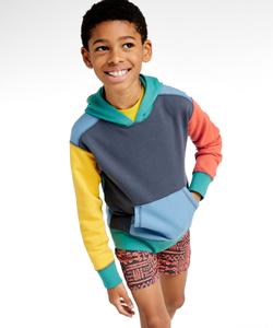 Детская спортивная толстовка с капюшоном, с цветовыми блоками.