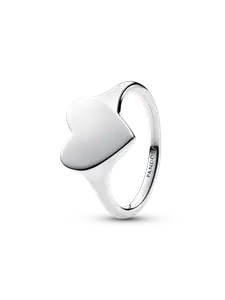 Кольцо с гравировкой в виде сердца Pandora, серебро 925 пробы