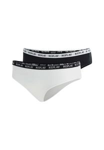 Трусы 2 шт. в упаковке - трусы с логотипом на поясе хлопковая смесь Replay, черный