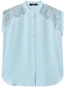 Блузка с кружевными вставками TWINSET, синий