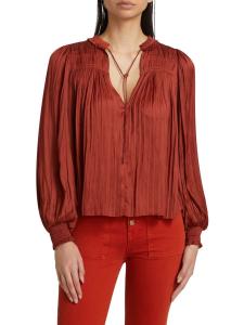 Сатиновая блузка-плиссе Leah Ulla Johnson, красный