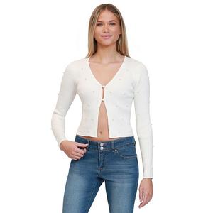 Кардиган с длинным рукавом и жемчугом Madden Girl, Ivory
