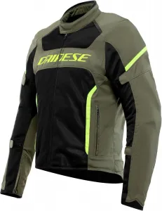 Мужская летняя мотоциклетная куртка Dainese Air Frame 3 Tex со съемной ветрозащитной подкладкой, Army Green/Black/Fluo Yellow