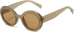 Ретро маленькие овальные солнцезащитные очки для женщин и мужчин с заклепками, модные очки, роскошные солнцезащитные очки UV400 13156 Melrose, Tea