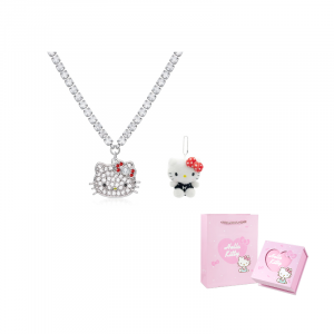 Колье для женщин Sanrio, hello kitty белый золото-plated necklace+small doll