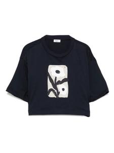 Футболка с цветочным принтом Il Gufo, синий