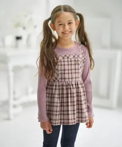 Вискозные клетчатые топ Suite Kids, цвет Gray X Brown [504]