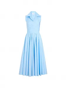 Драпированное платье миди Patou, синий