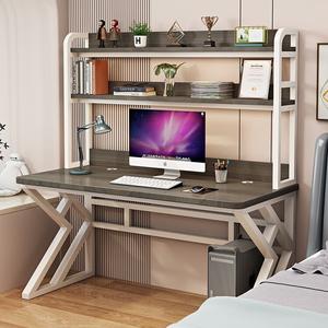 Компьютерный стол Xinmeikai с полками 120x60x170 см, белая рама + Muni gray