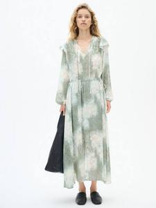 Абстрактное цветочное макси-платье cielle InWear, зеленый